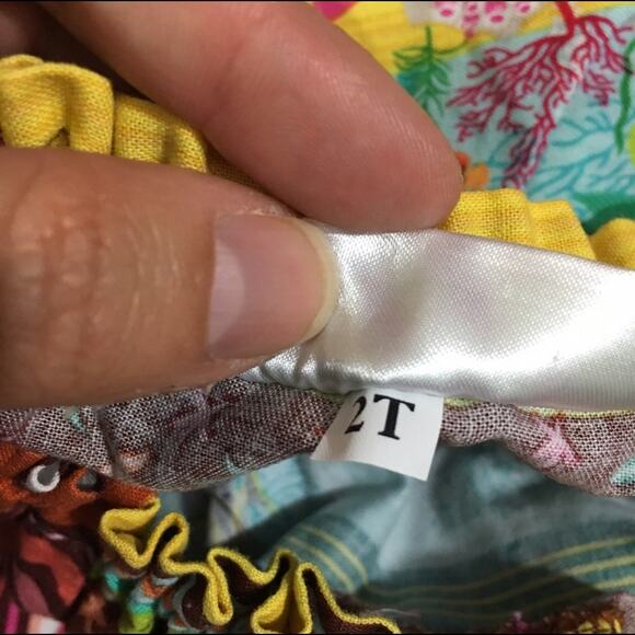 Too‎ Cute Handmade Girls Dress Size 2T Underwater Dog Castle Fish Treasure Chest - Picture 6 of 6